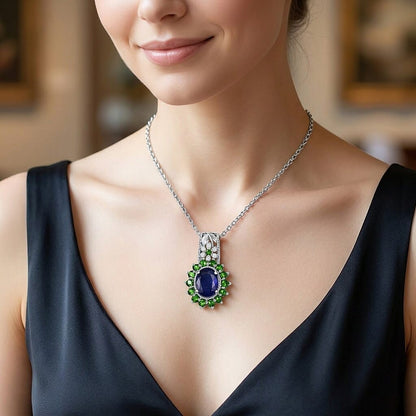 Masoala Sapphire and Multi Gemstone Pendant