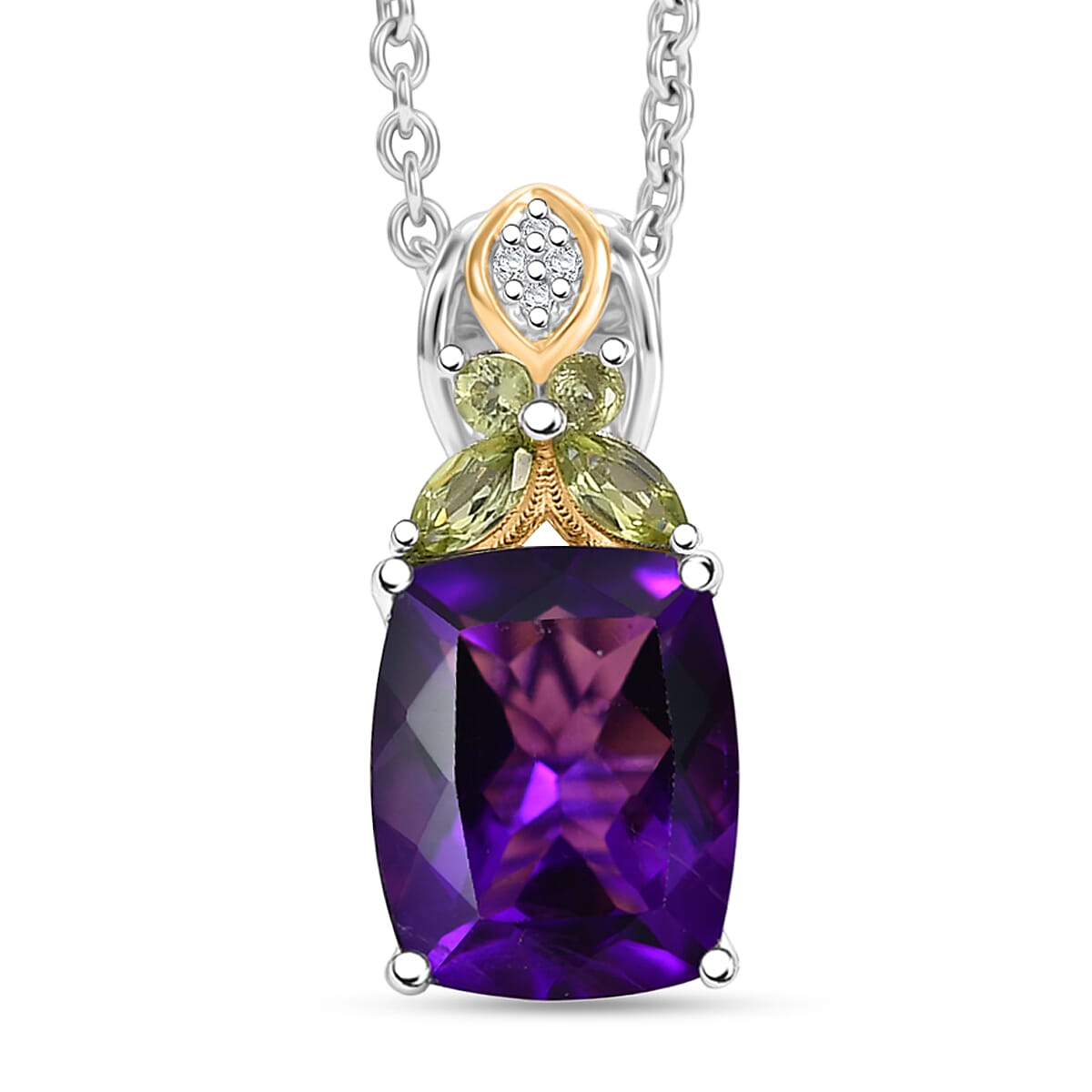 African Amethyst and Multi Gemstone Pendant