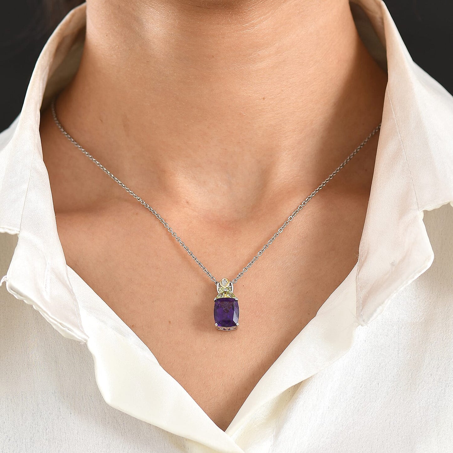 African Amethyst and Multi Gemstone Pendant