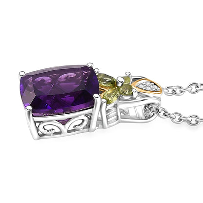 African Amethyst and Multi Gemstone Pendant