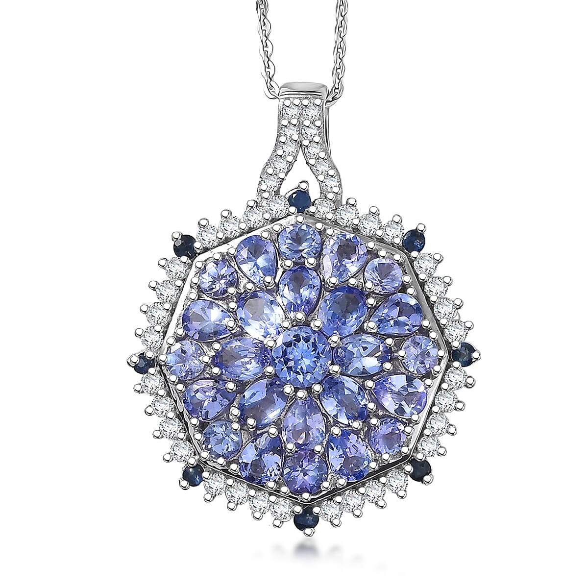 Gemstone Pendant Necklace in Sterling Silver