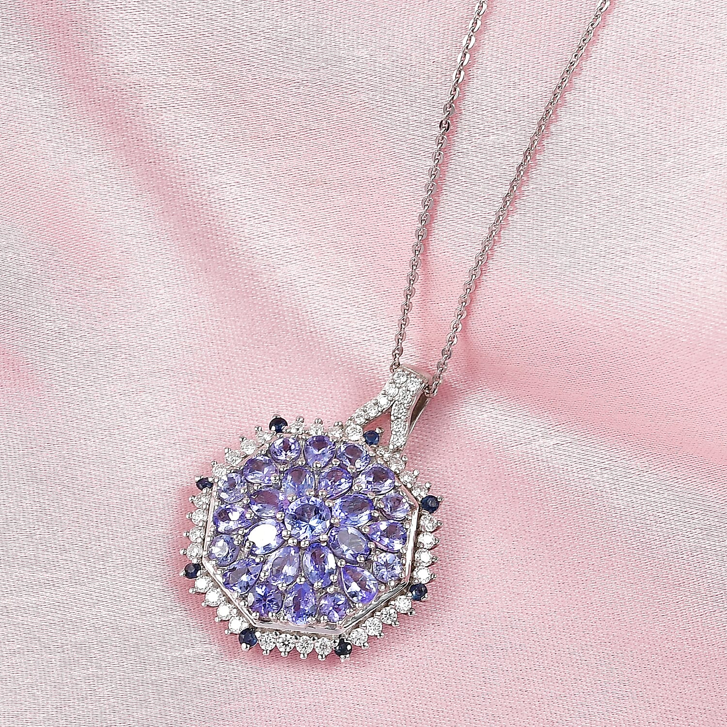 Gemstone Pendant Necklace in Sterling Silver