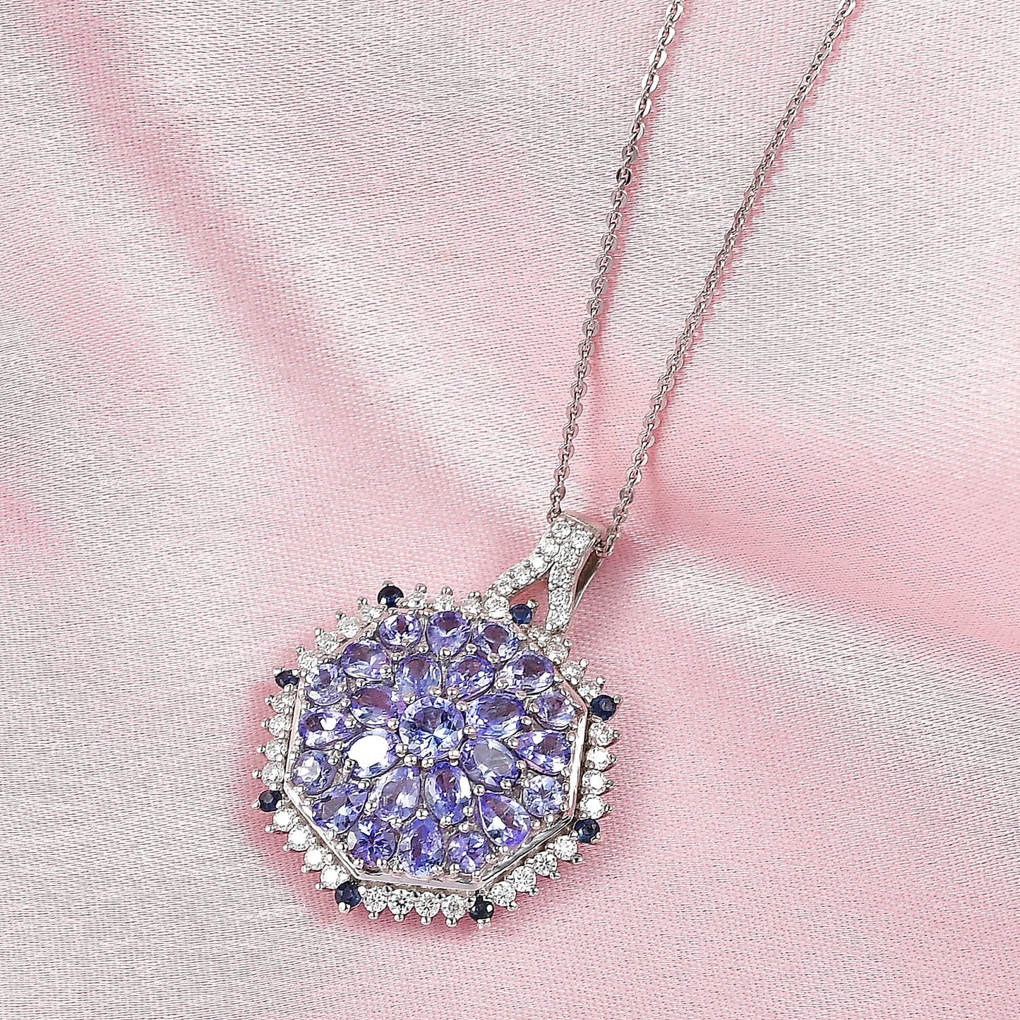 Gemstone Pendant Necklace in Sterling Silver