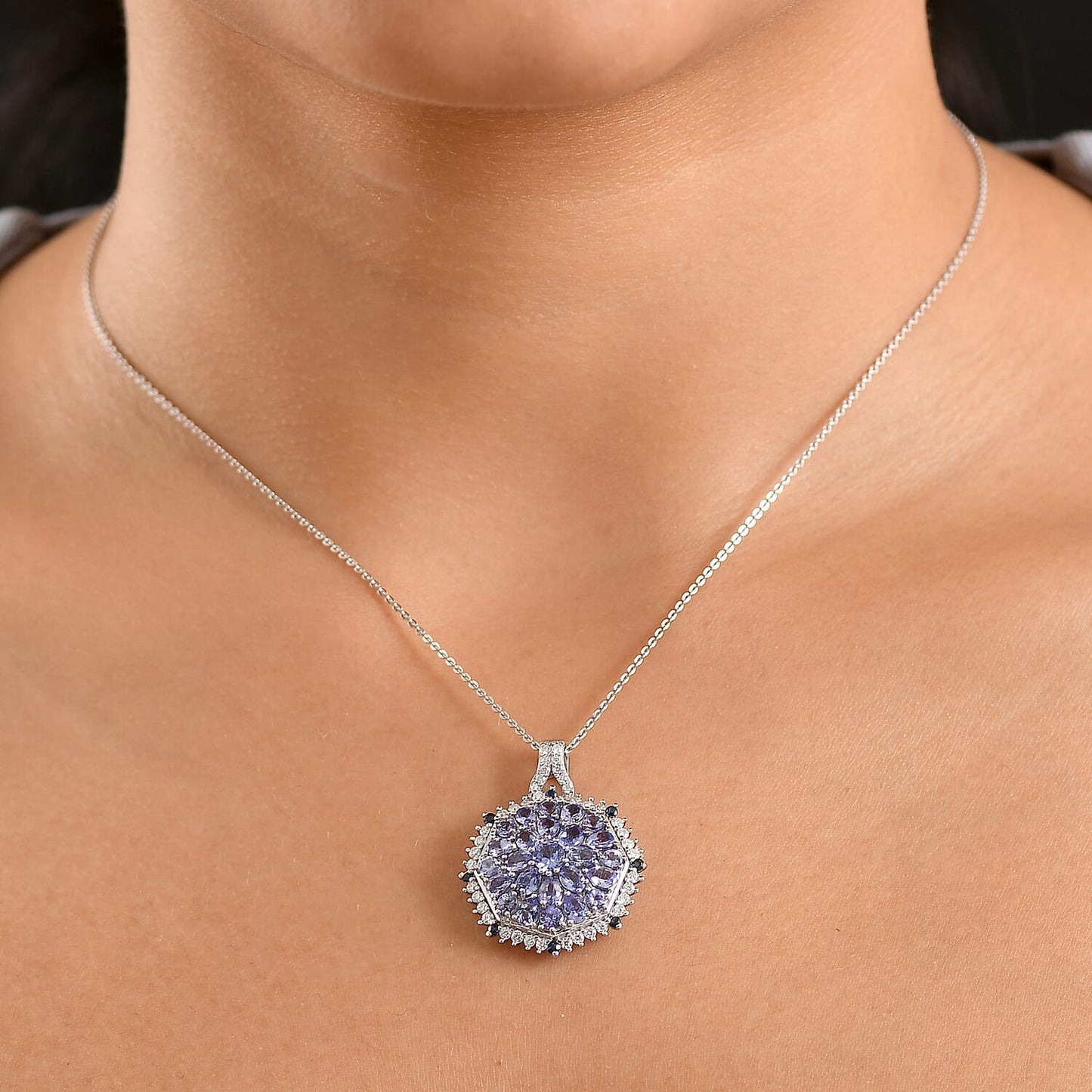Gemstone Pendant Necklace in Sterling Silver