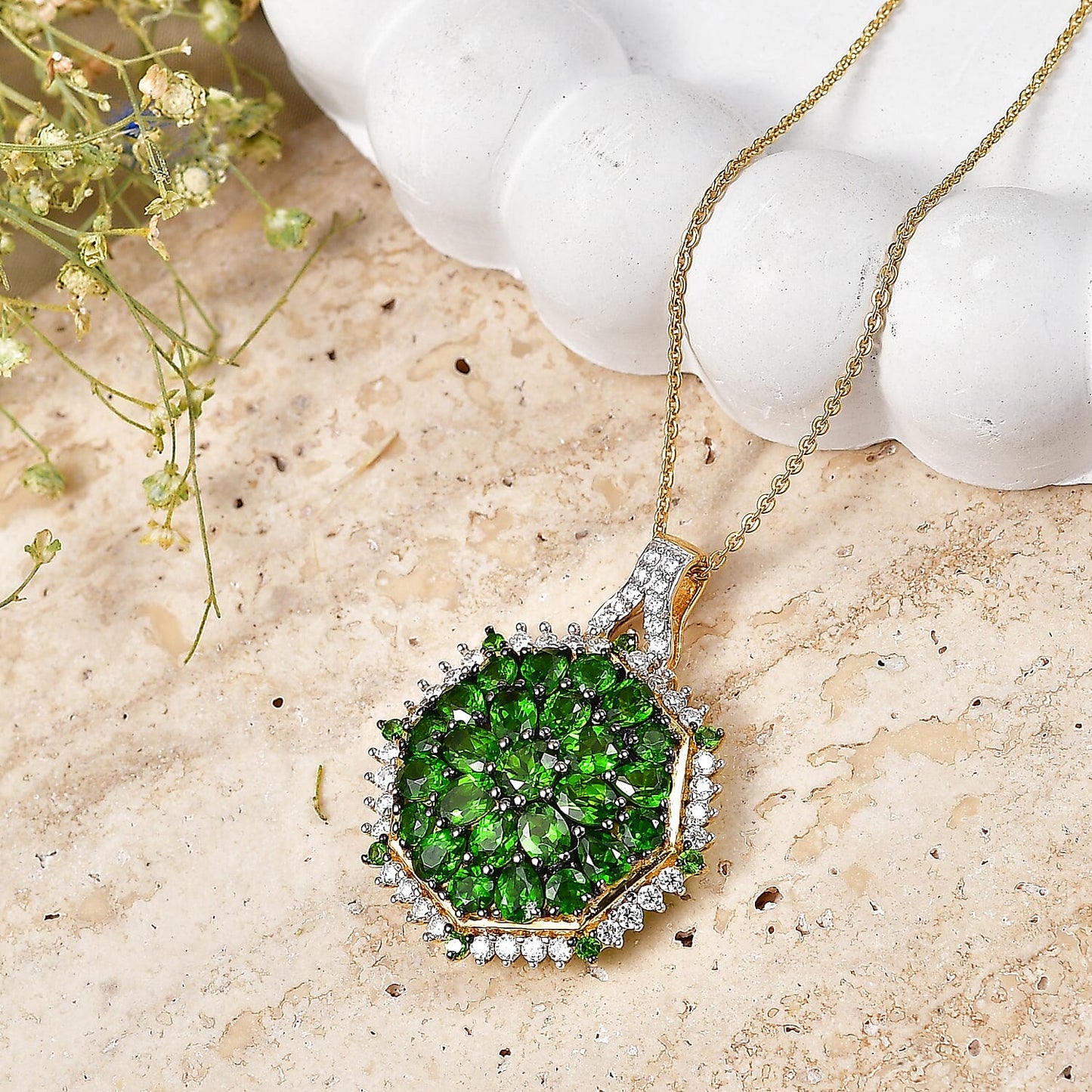 Gemstone Pendant Necklace in Sterling Silver