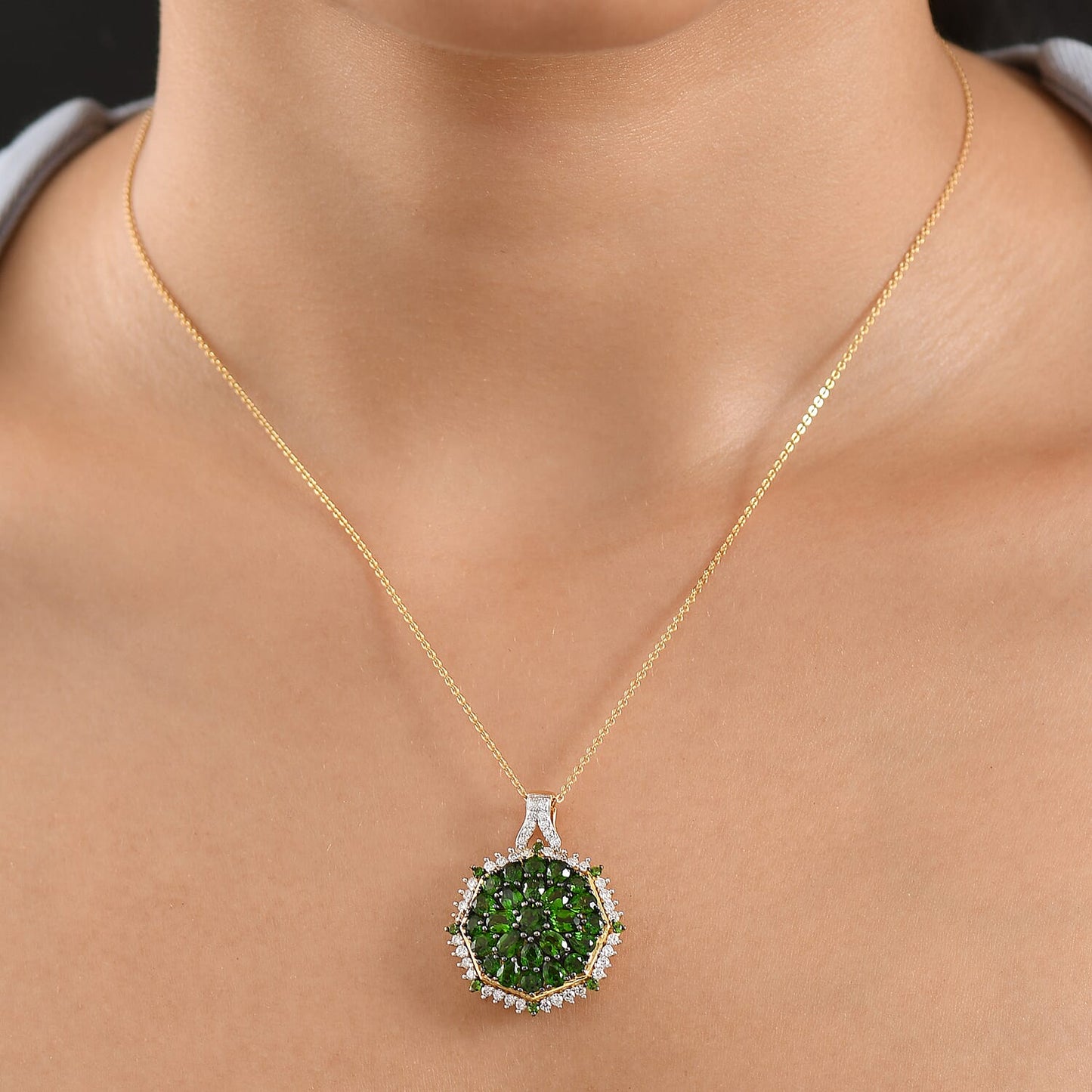 Gemstone Pendant Necklace in Sterling Silver