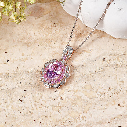 Gemstone Flower Pendant Necklace