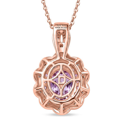 Gemstone Flower Pendant Necklace