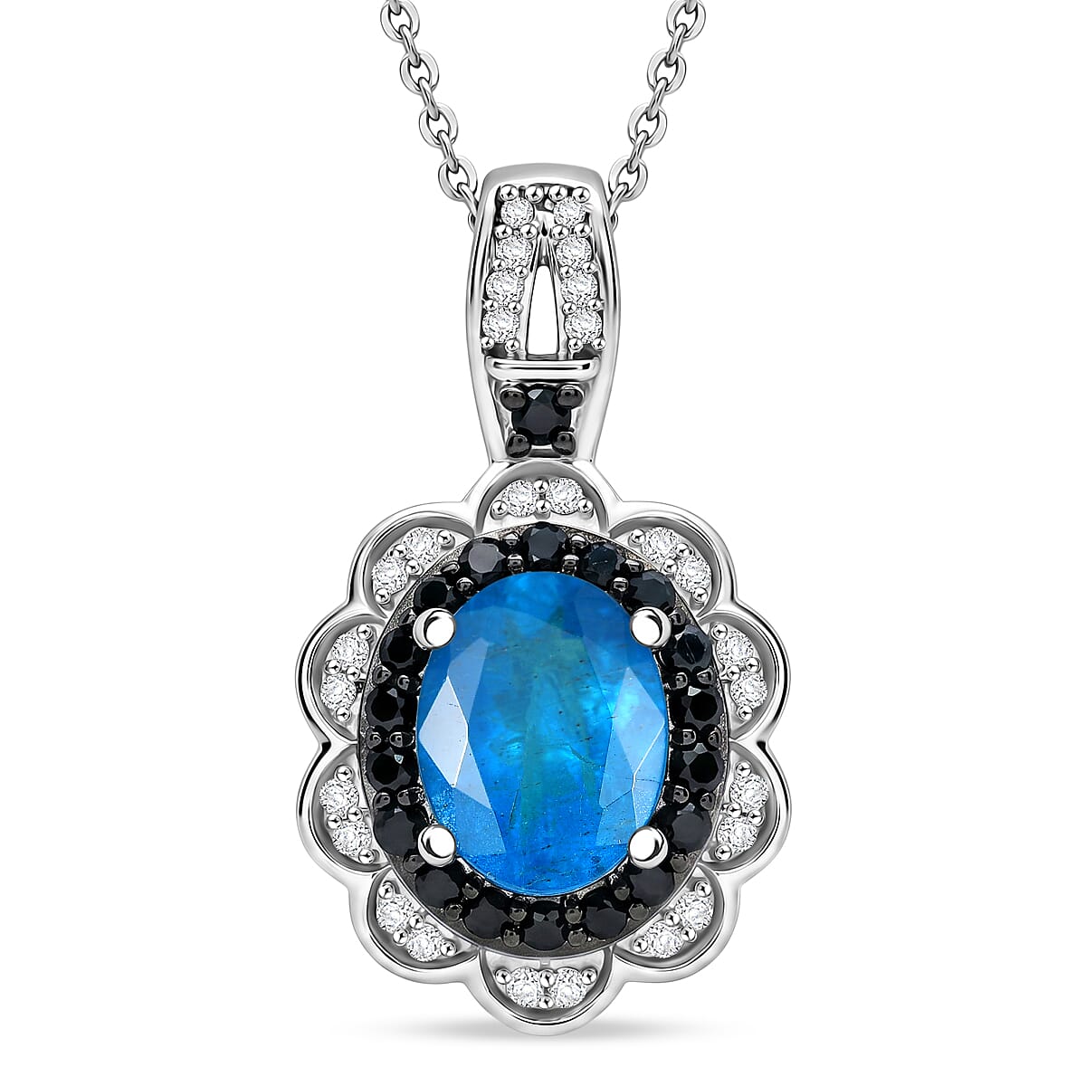 Gemstone Flower Pendant Necklace