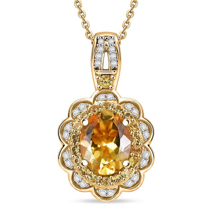 Gemstone Flower Pendant Necklace
