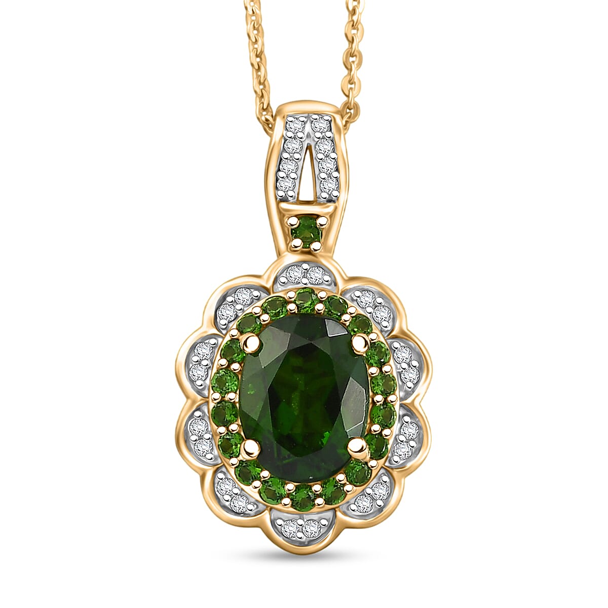 Gemstone Flower Pendant Necklace