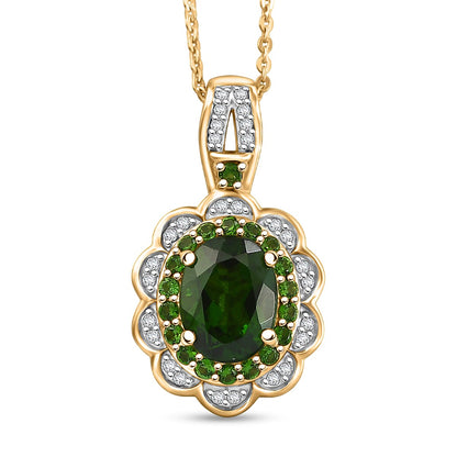 Gemstone Flower Pendant Necklace