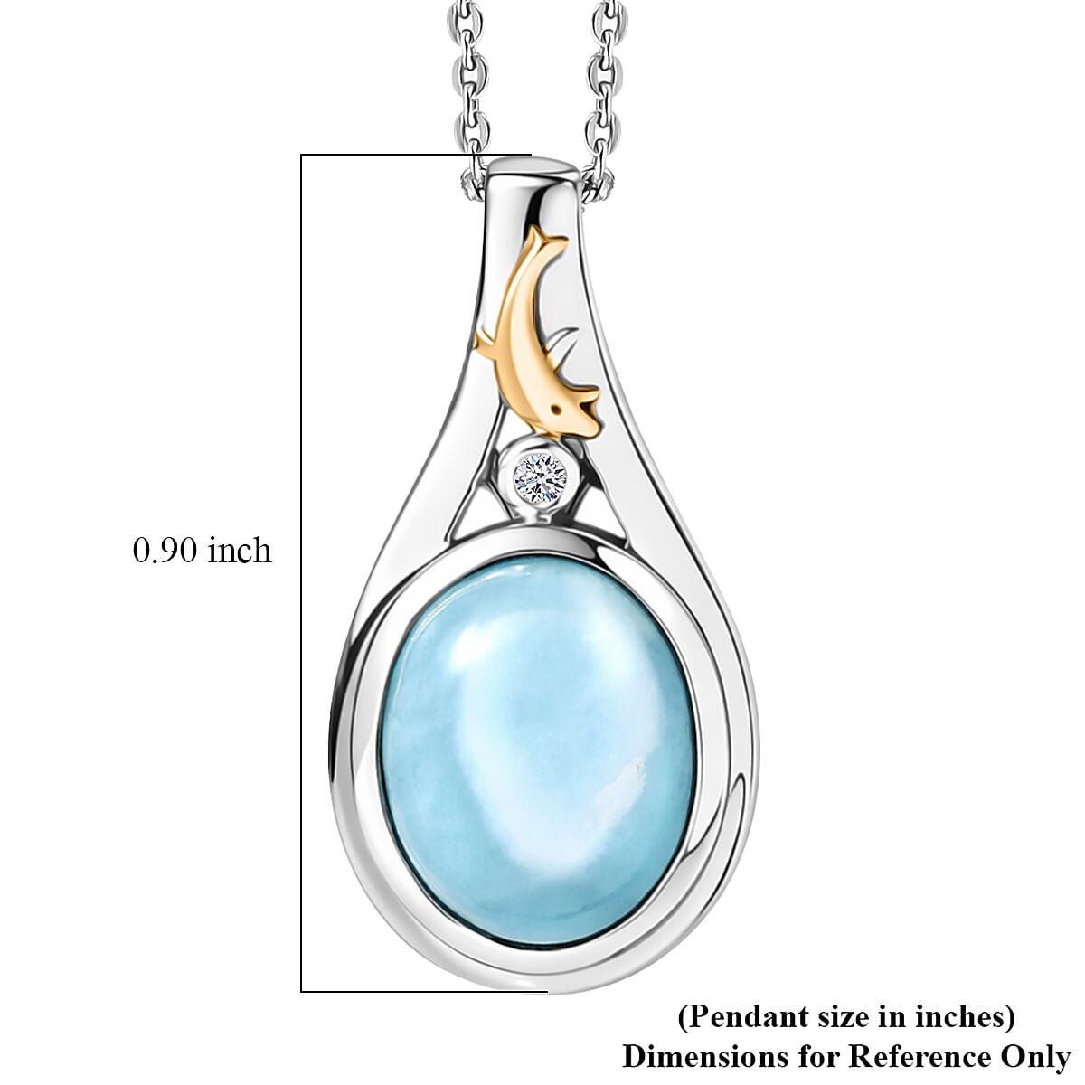 AAA Larimar & Diamond Ocean Joy Pendant Necklace