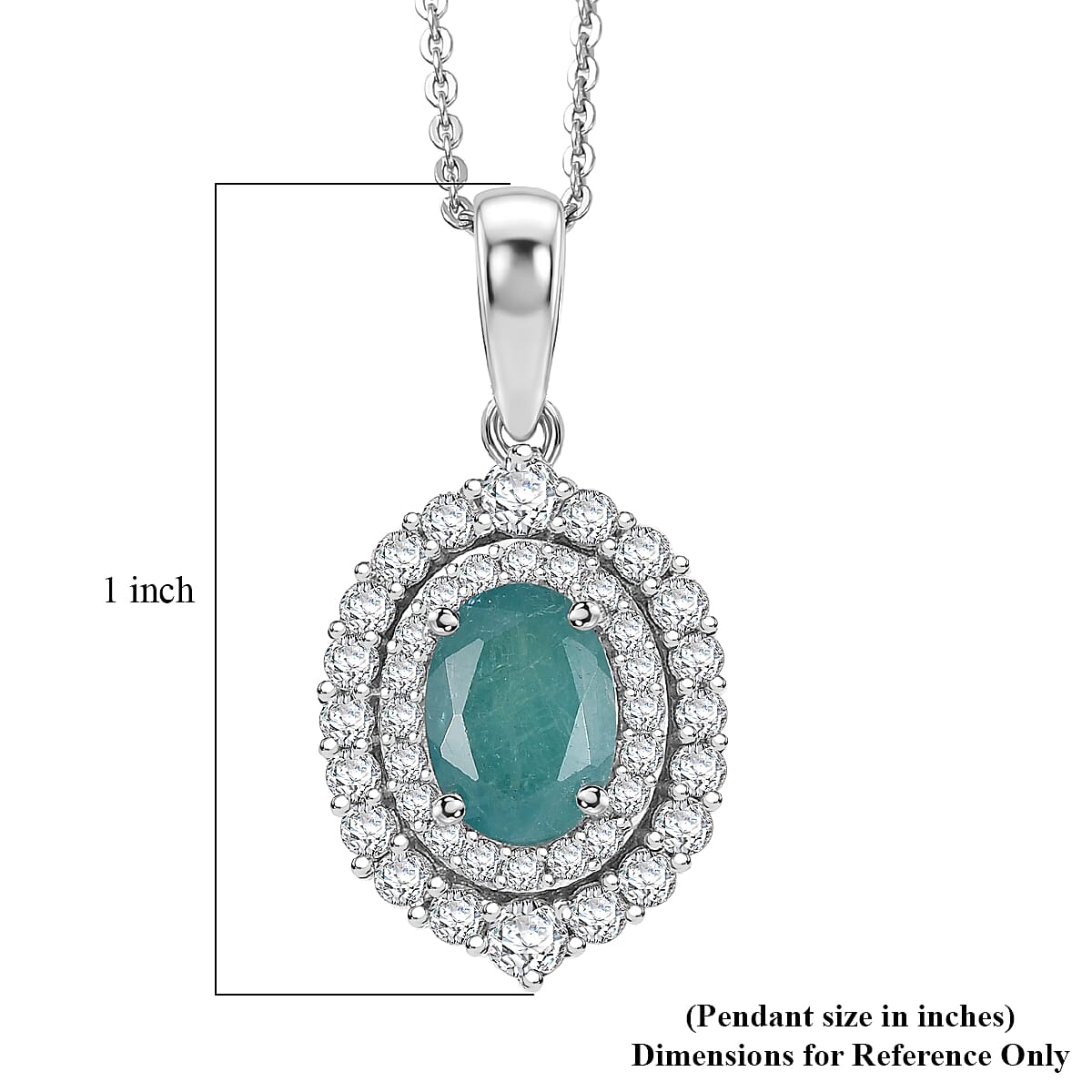 Grandidierite and Moissanite Halo Pendant