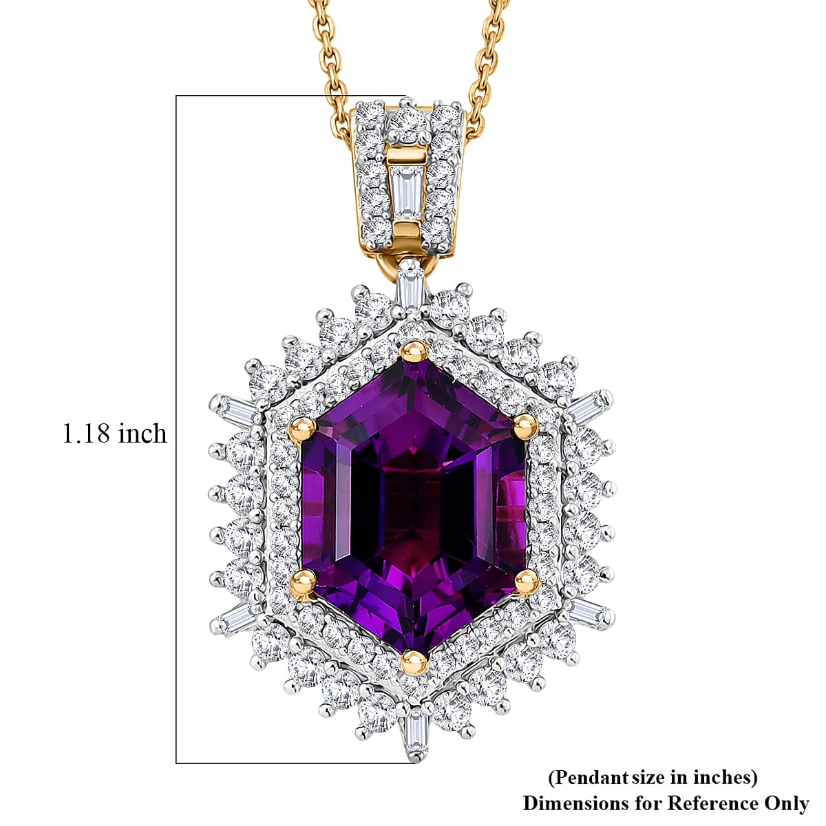 Lusaka Amethyst and Moissanite Pendant Necklace
