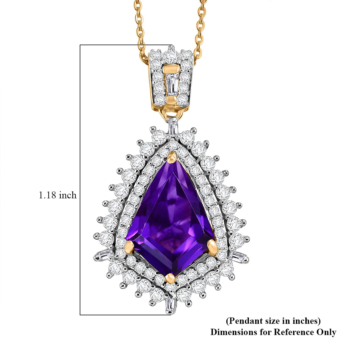Lusaka Amethyst and Moissanite Pendant Necklace