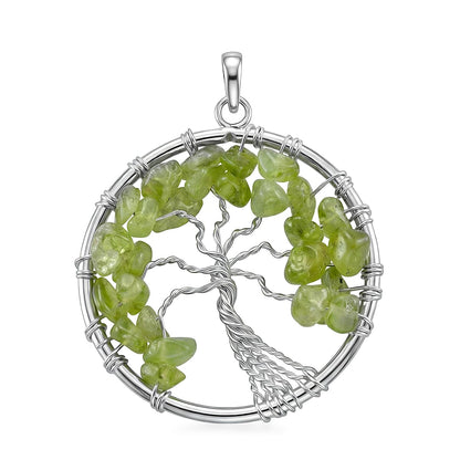 Gemstone Tree of Life Pendant Necklace