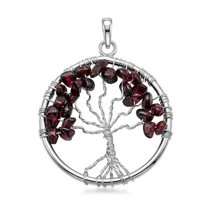 Gemstone Tree of Life Pendant Necklace