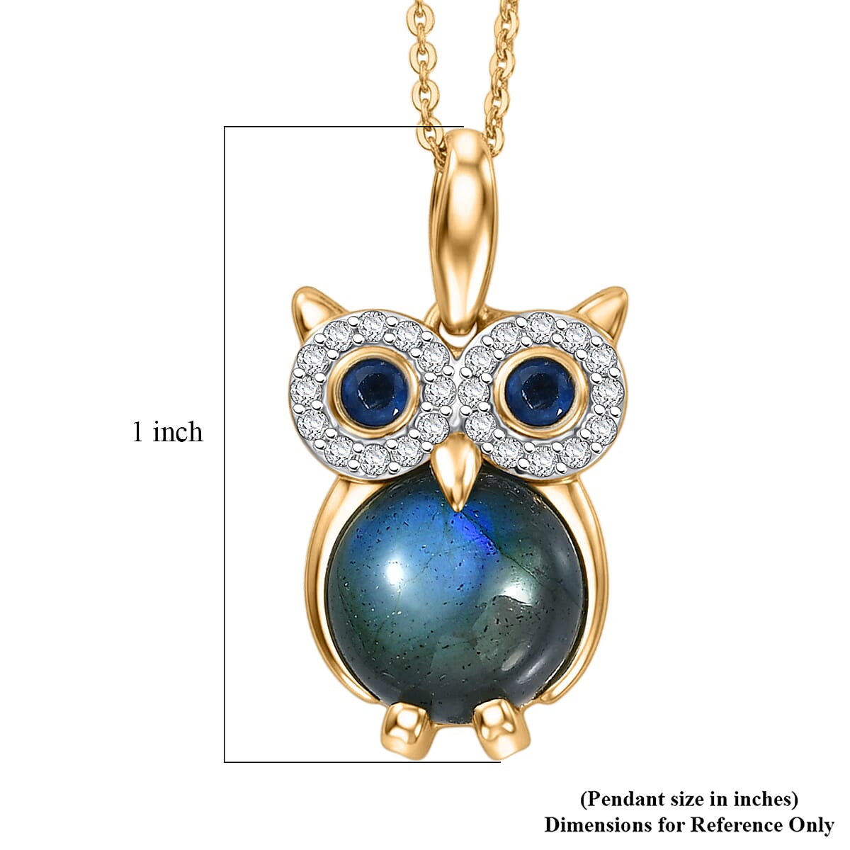 Labradorite and Multi Gemstone Owl Pendant