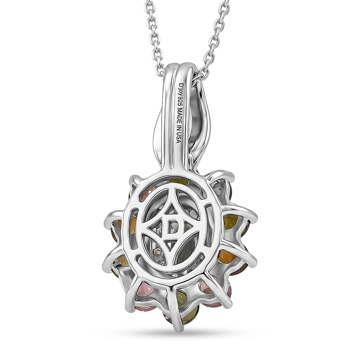 Multi Tourmaline and White Zircon Pendant