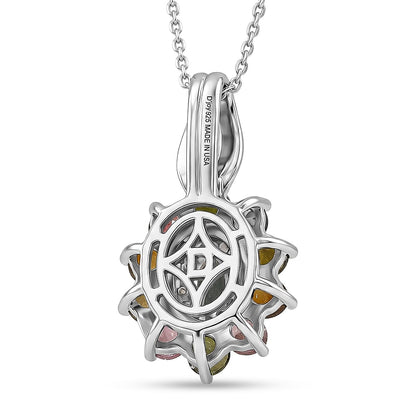 Multi Tourmaline and White Zircon Pendant