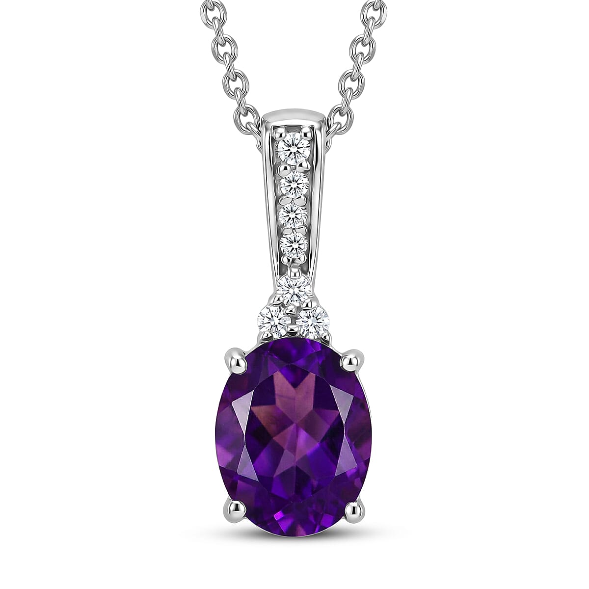 Amethyst and Moissanite Pendant