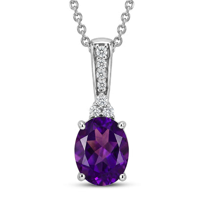 Amethyst and Moissanite Pendant