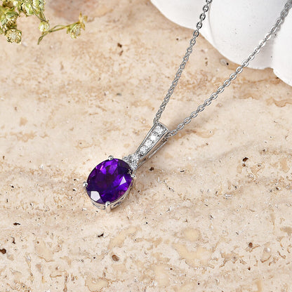 Amethyst and Moissanite Pendant