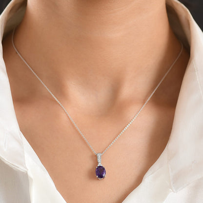 Amethyst and Moissanite Pendant