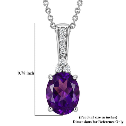 Amethyst and Moissanite Pendant