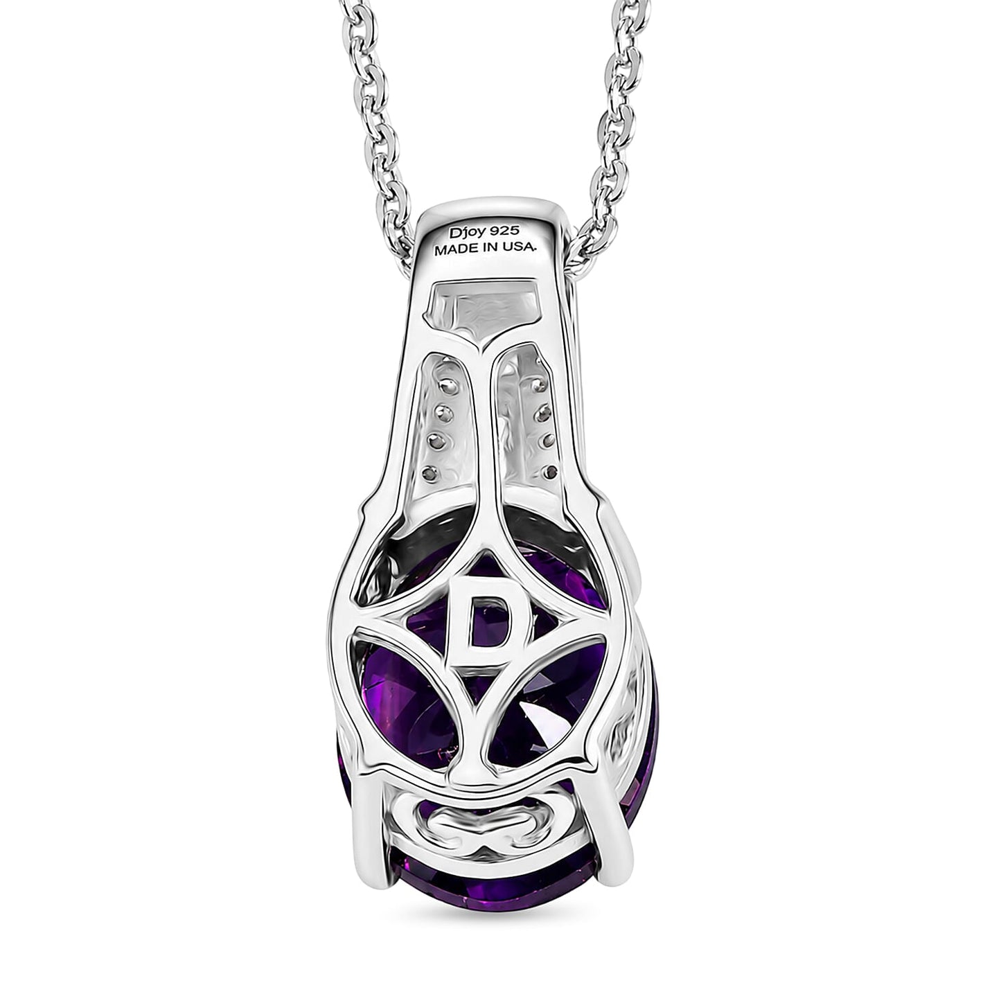 Moroccan Amethyst and Moissanite Pendant
