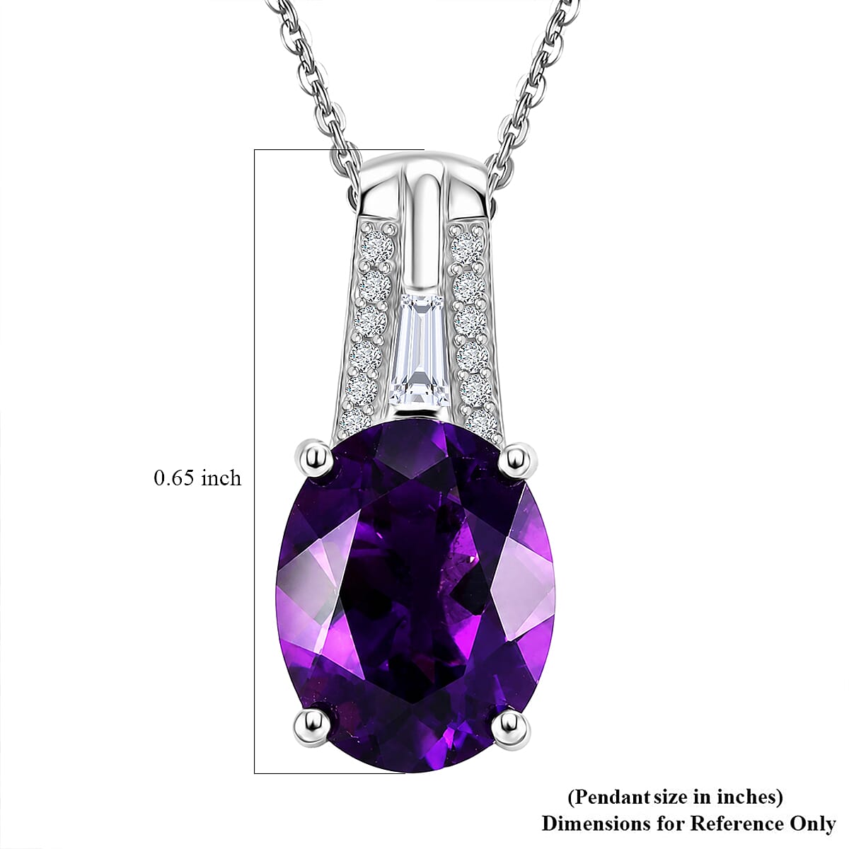 Moroccan Amethyst and Moissanite Pendant