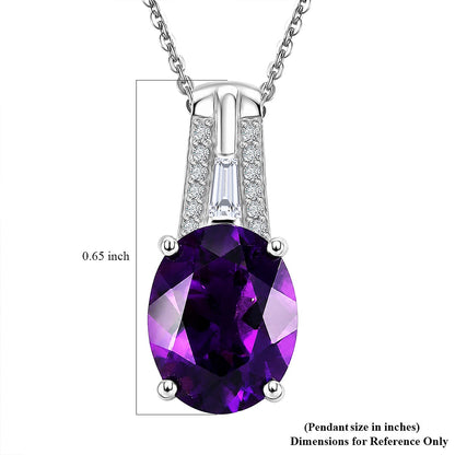 Moroccan Amethyst and Moissanite Pendant