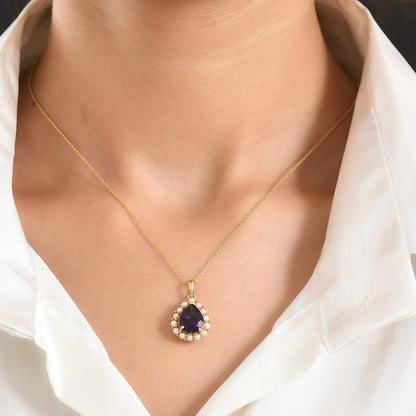 Amethyst and Freshwater Pearl Crown Pendant