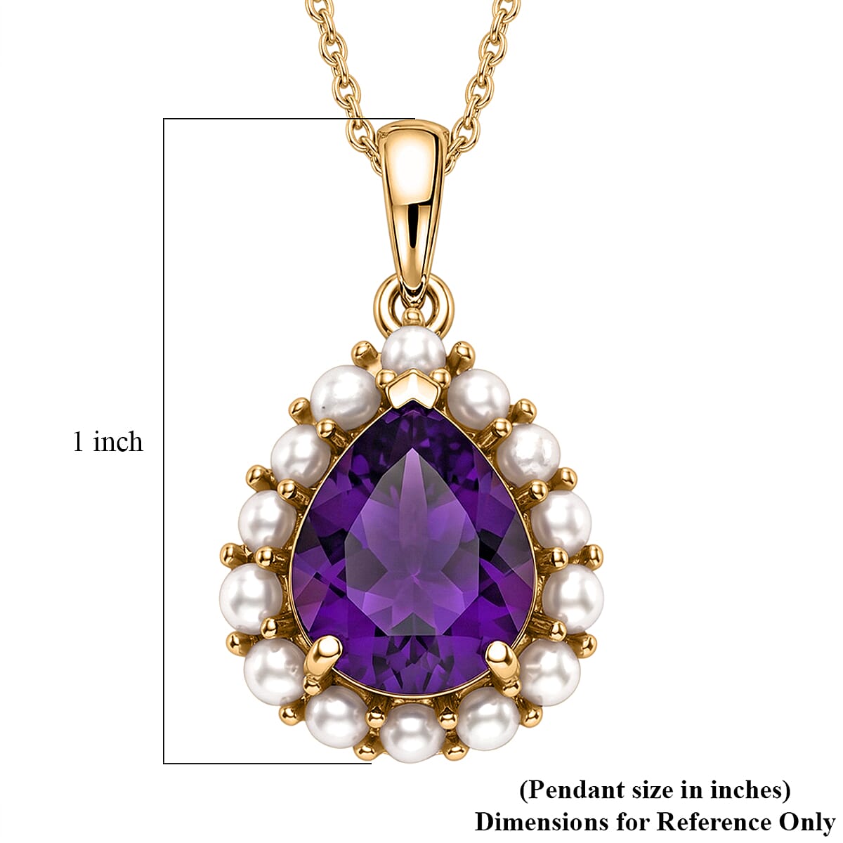 Amethyst and Freshwater Pearl Crown Pendant