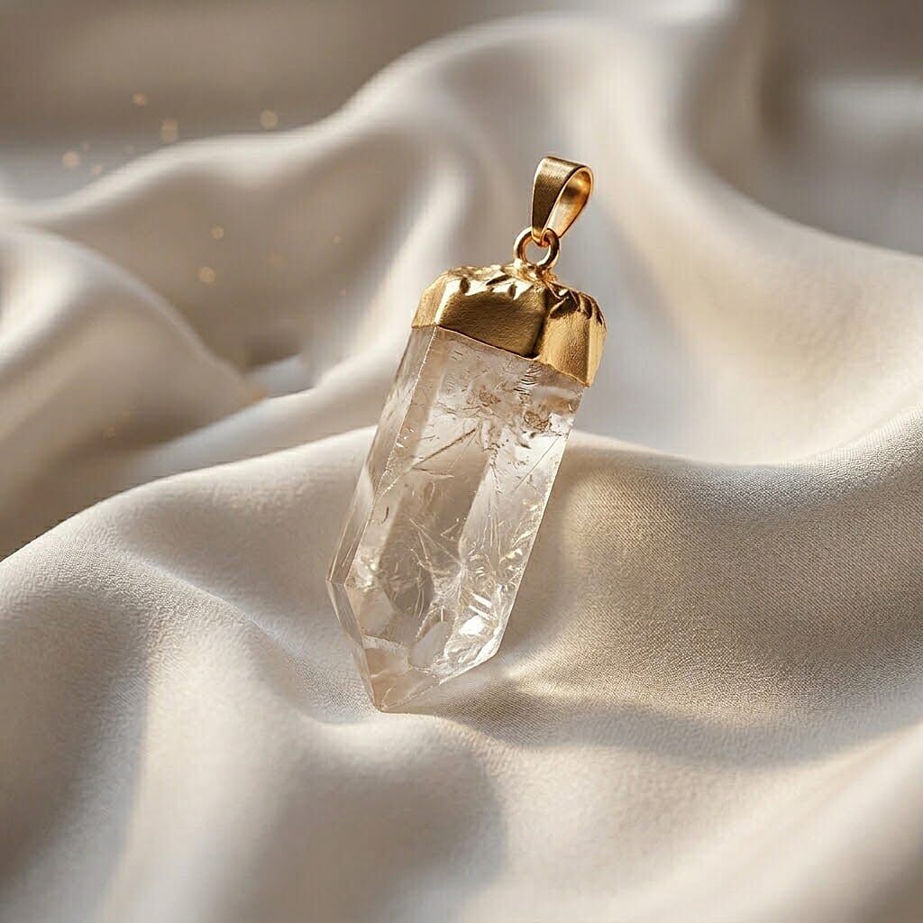 Clear Quartz Point Pendant – Gold Amplifier