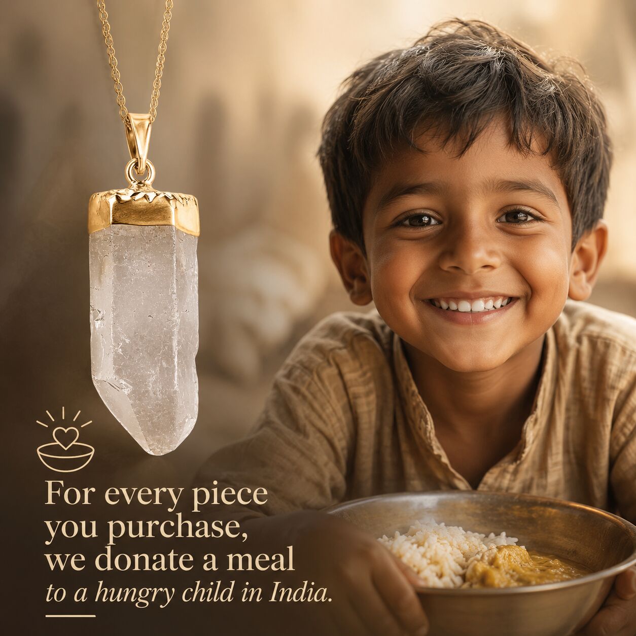 Clear Quartz Point Pendant – Gold Amplifier