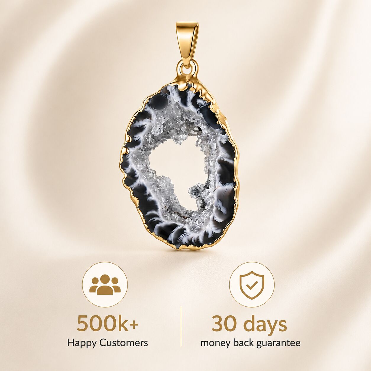 Amethyst Geode Slice Pendant – Royal Sparkle