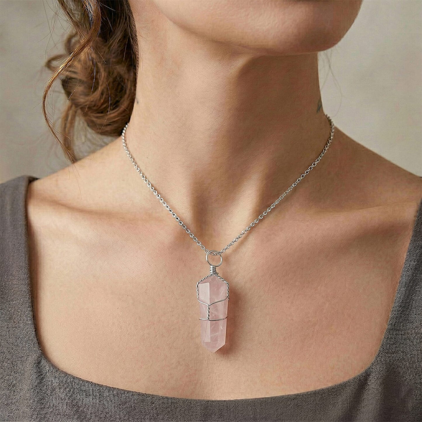 Crystal Point Pendant – Wire-Wrapped Amulet