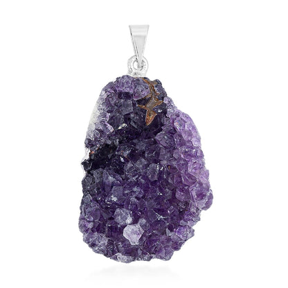 Raw Amethyst Druzy Pendant – Natural Sparkle