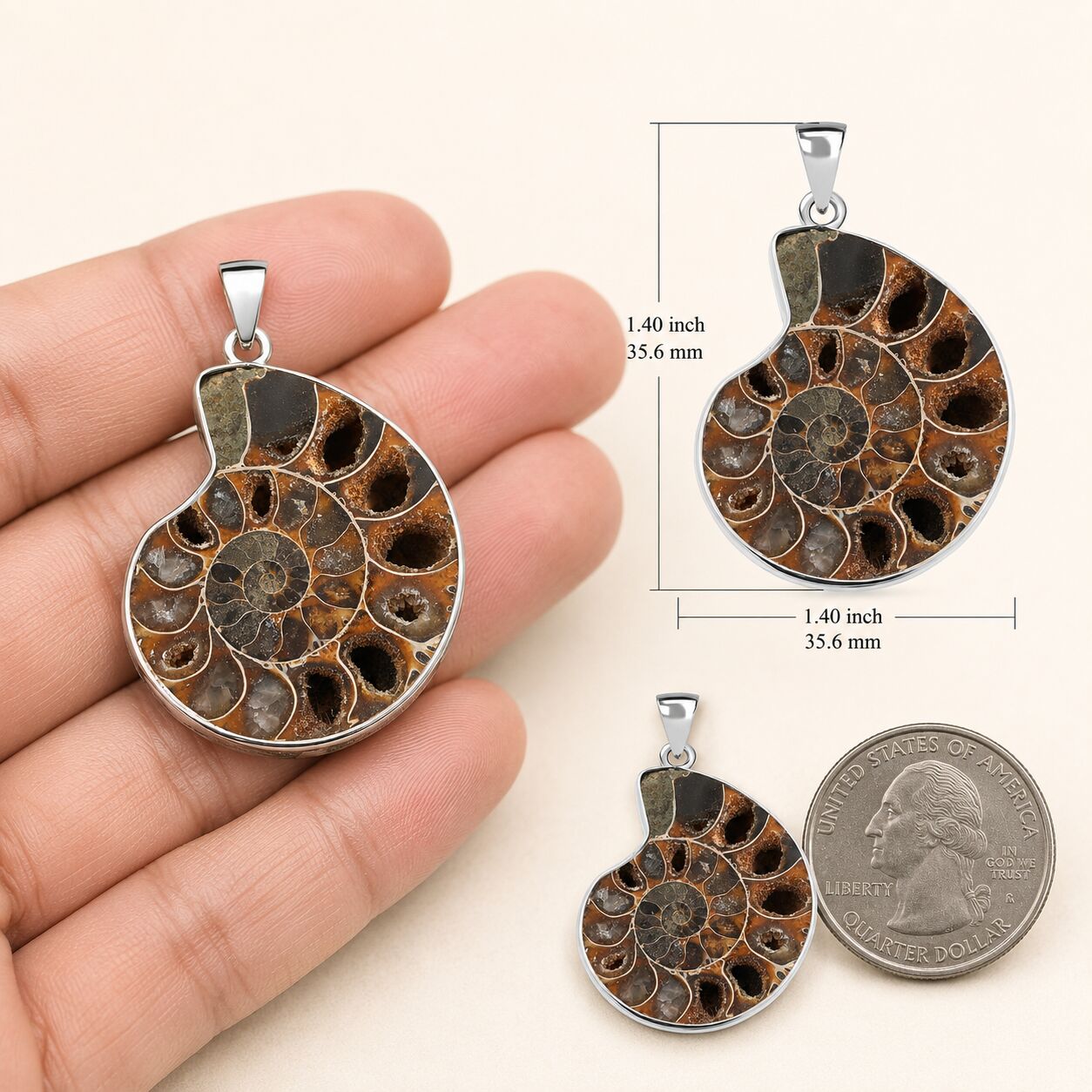Ammonite Fossil Pendant – Spiral of Time