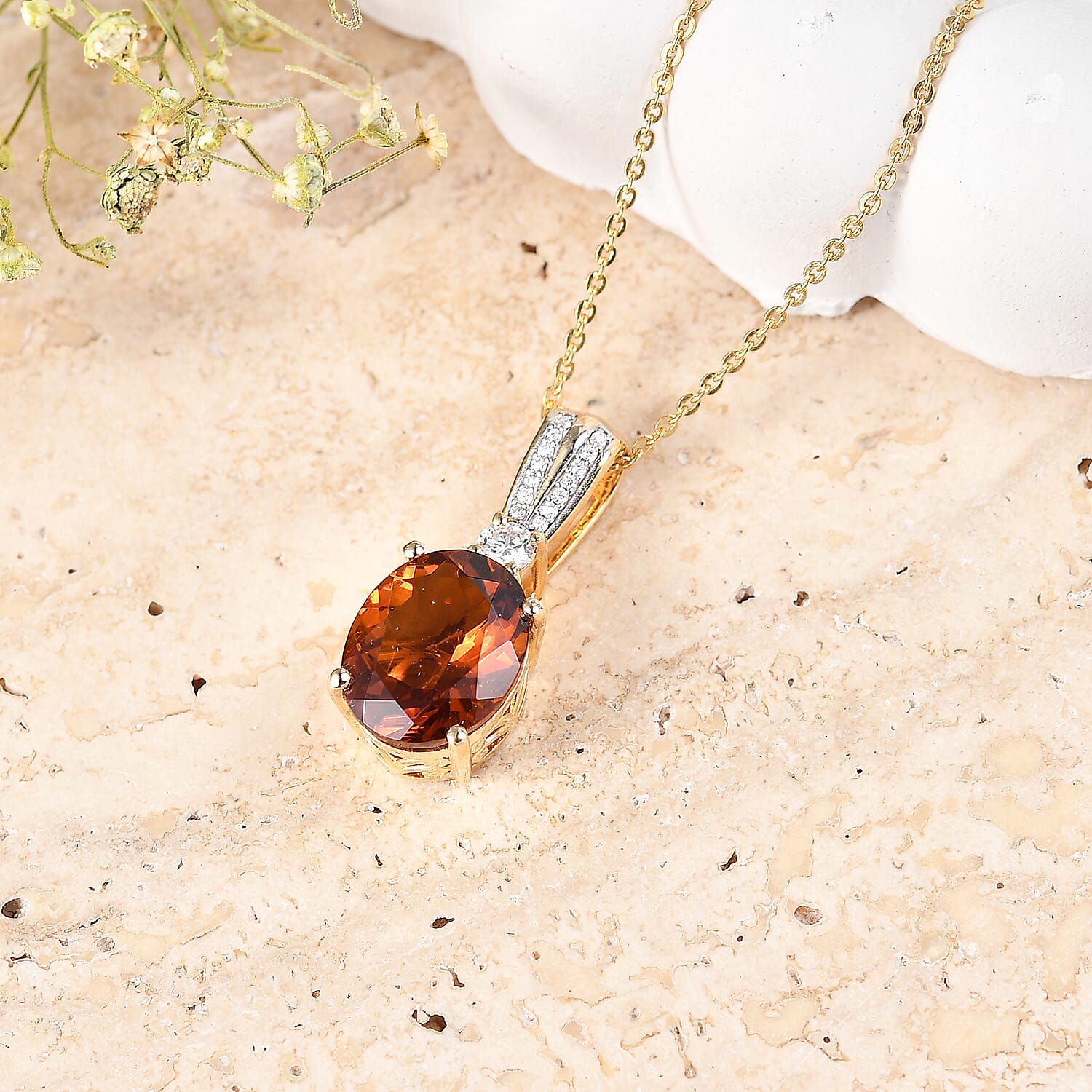 Gemstone and Moissanite Infinity Bloom Pendant