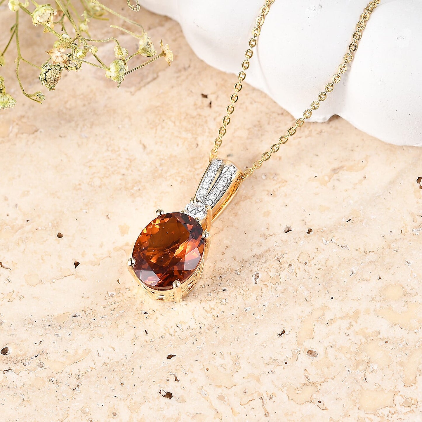 Gemstone and Moissanite Infinity Bloom Pendant