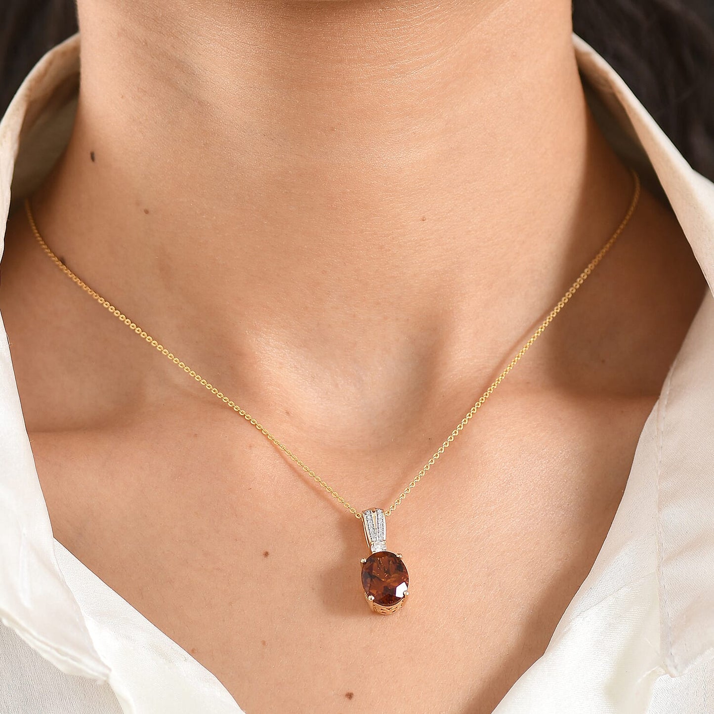 Gemstone and Moissanite Infinity Bloom Pendant