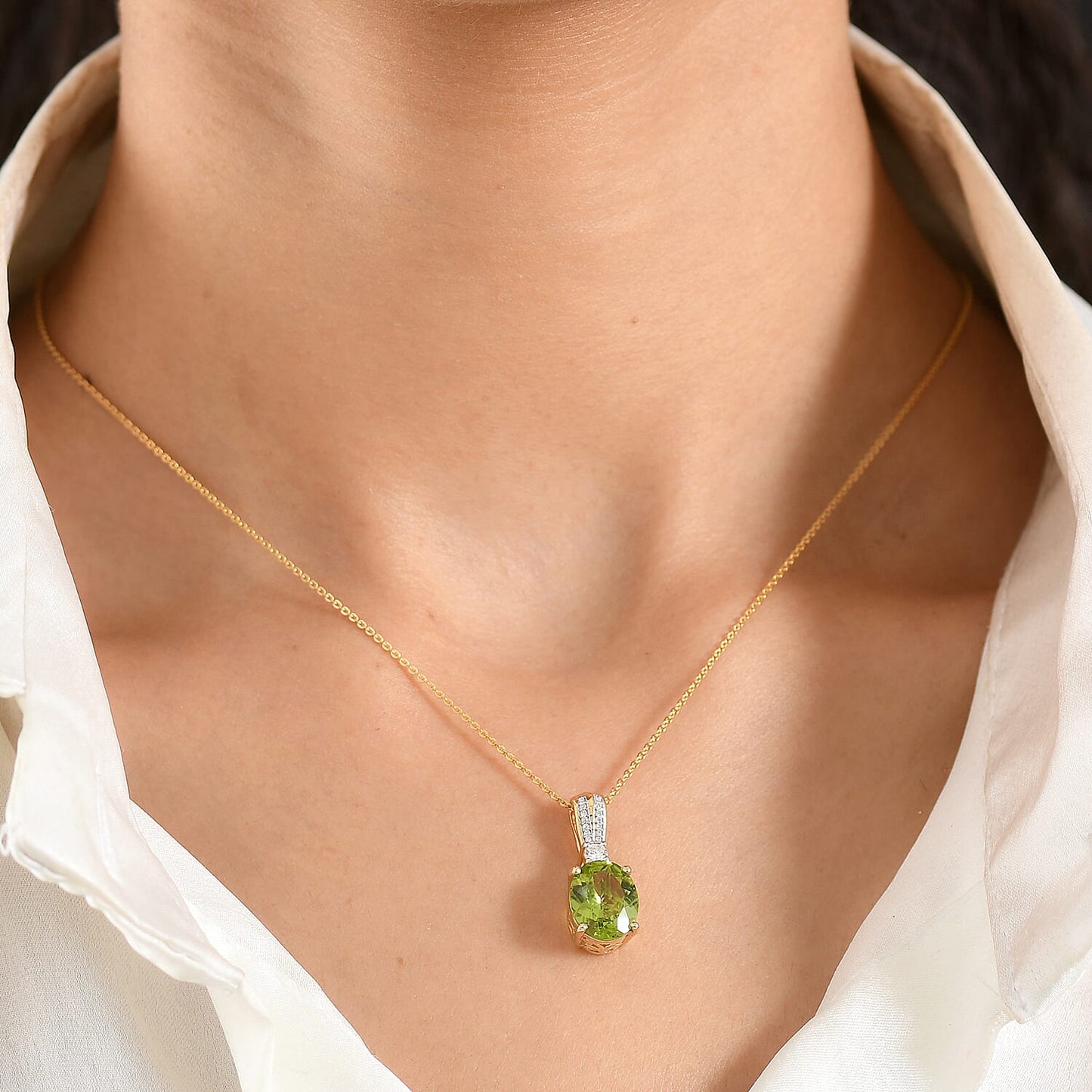 Gemstone and Moissanite Infinity Bloom Pendant