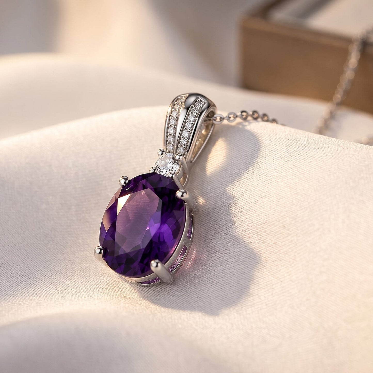 Gemstone and Moissanite Infinity Bloom Pendant