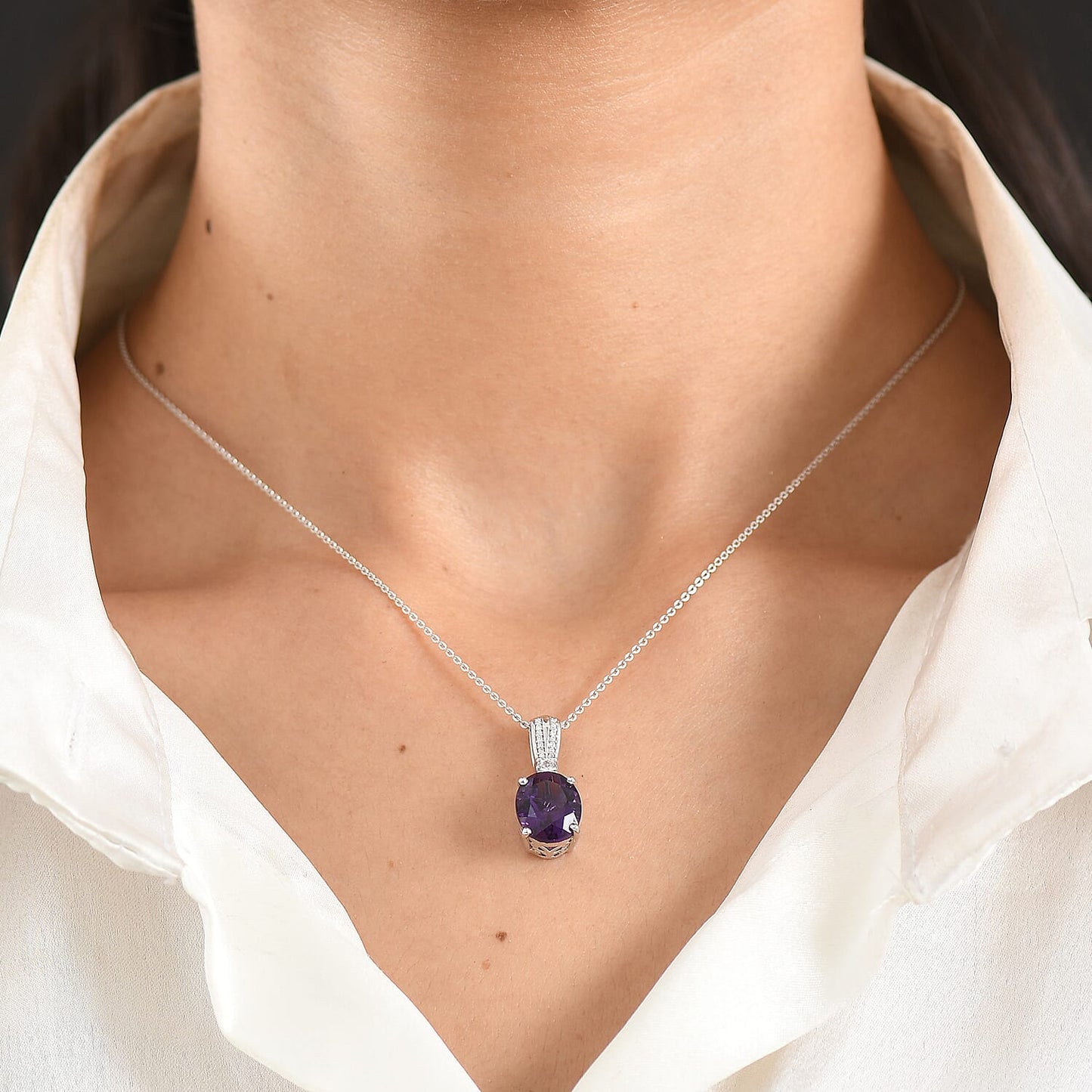Gemstone and Moissanite Infinity Bloom Pendant