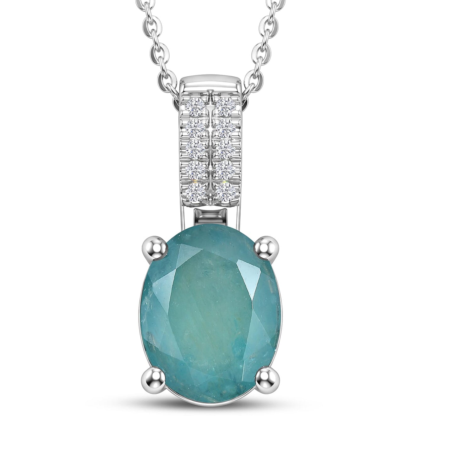 Grandidierite and Moissanite Solitaire Pendant