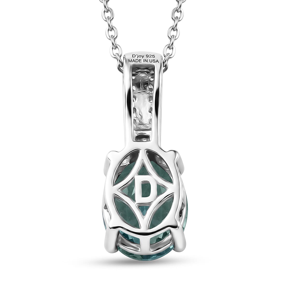 Grandidierite and Moissanite Solitaire Pendant