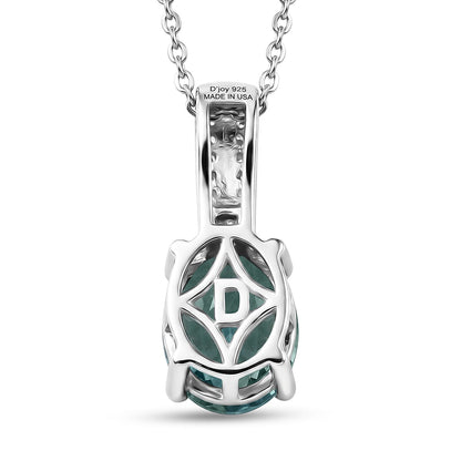 Grandidierite and Moissanite Solitaire Pendant